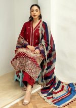 LAWN COTTON Suit With KHAADI NET Dupatta (Un Stitch) - Image 8
