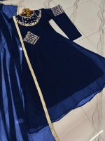 Handwork And Embroidery On Neck,Sleeves Maxi With Lace Work Duppatta And Trouser 3Pcs - Image 2