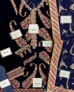 Velvet (Unstitched) with heavy spengle embroidery - Image 4