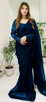 Stitch Saree  Heavy Sequence Embroidered With Pearls - Image 2