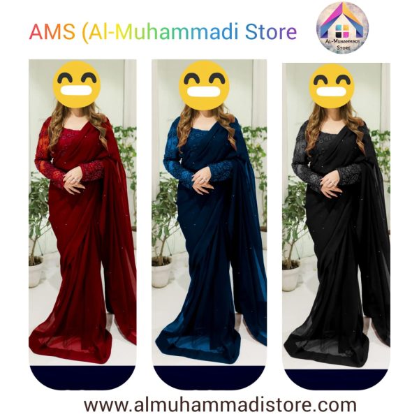 Stitch Saree  Heavy Sequence Embroidered With Pearls