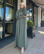 Olive  Abaya With Stoller - Image 4