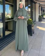 Olive  Abaya With Stoller - Image 5