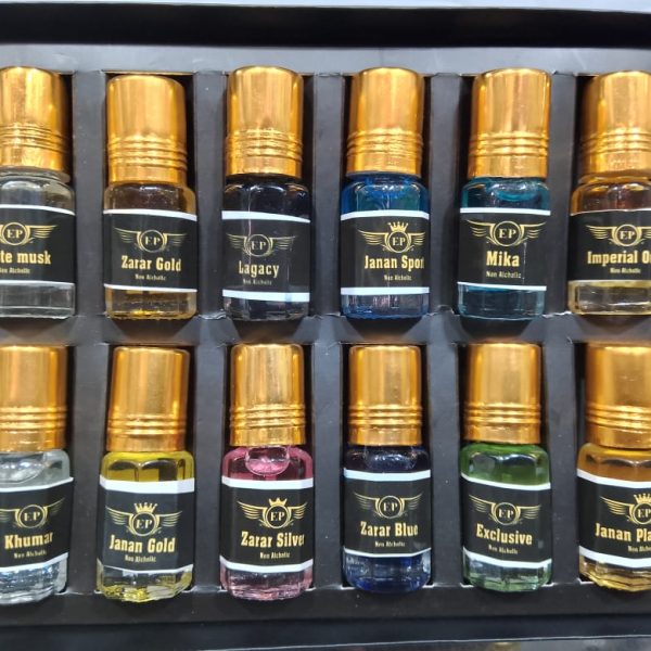 Original Emirates Non Alcoholic Imported Attar (12pcs x 3ml) collection.