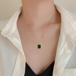 Stainless Steel High Quality Emerald Zarkoon Necklace - Image 2