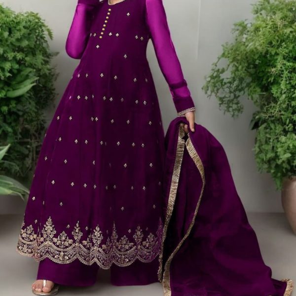 Kids Embroidered Maxi 3 Piece Dress