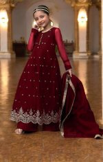 Kids Embroidered Maxi 3 Piece Dress - Image 2