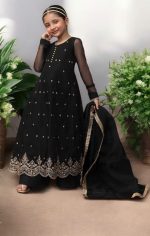 Kids Embroidered Maxi 3 Piece Dress - Image 4