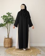 Elegant Black Emma Abaya With Stoller