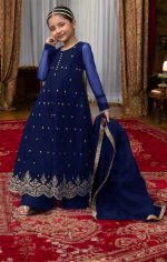 Kids Embroidered Maxi 3 Piece Dress - Image 3