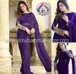 Silk Sleeves Sequence Embroidery Blouse With Pettycoat And Pearls Attached Saree - Image 4