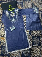 Cotton Kids Arrival – 2Pcs Embroidered Shirt With Plain Flapper - Image 2