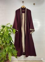 DIL-E-NOOR Abaya – Wool Peach Fabric - Image 5