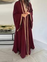DIL-E-NOOR Abaya – Wool Peach Fabric - Image 3