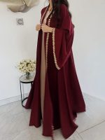 DIL-E-NOOR Abaya – Wool Peach Fabric - Image 2