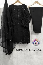 Heavy Embroidered 3-Piece Dress (Shirt, Trouser & Dupatta) - Image 5