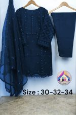 Heavy Embroidered 3-Piece Dress (Shirt, Trouser & Dupatta) - Image 10