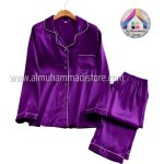 Piping Work Night Wear Suit – 3Pcs (Shirt, Trouser & Scrunch) - Image 8