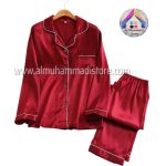 Piping Work Night Wear Suit – 3Pcs (Shirt, Trouser & Scrunch) - Image 7