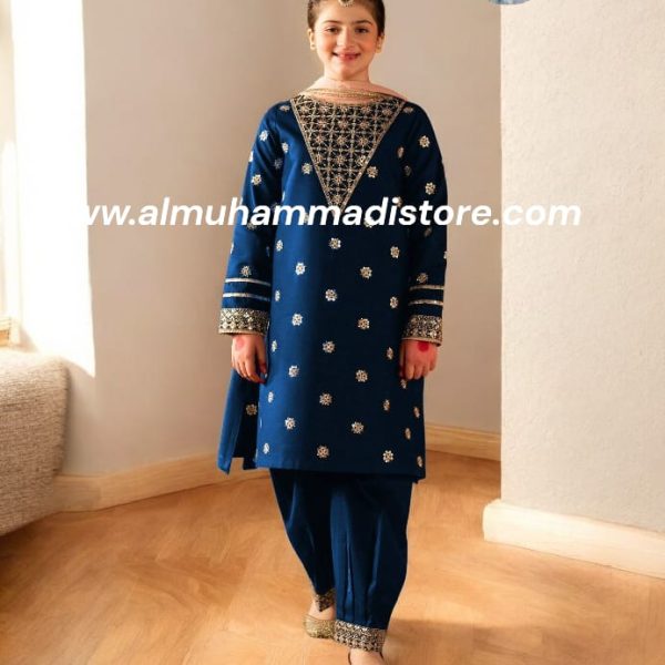 Cotton Embroidered Kids 2Pcs Suit